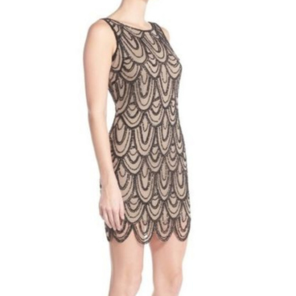 Pisarro Nights Dresses & Skirts - NWD PISARRO NIGHTS Embellished Mesh Sheath Dress